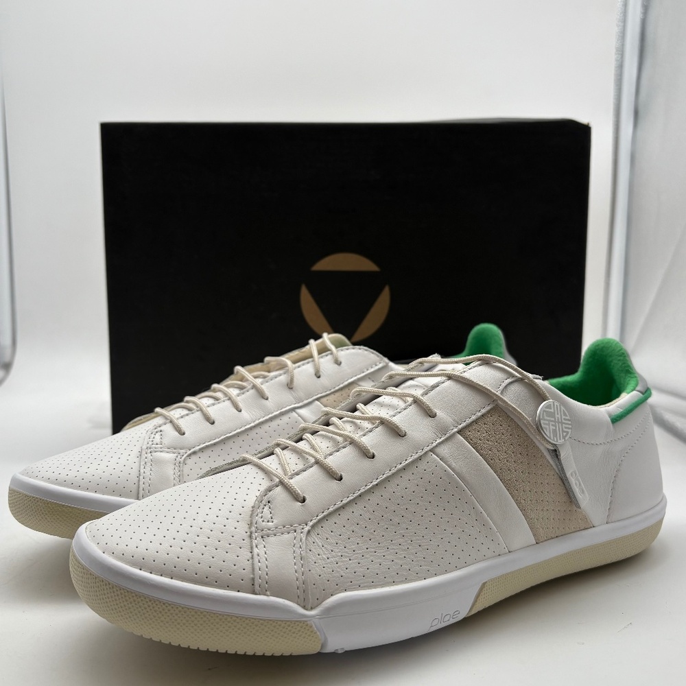 PLAE #552010-100 MULBERRY-WHITE GREEN MEN'S FULL GRAIN LEATHER SHOES